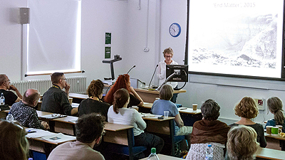 Katy Mcleod lecturing 2015